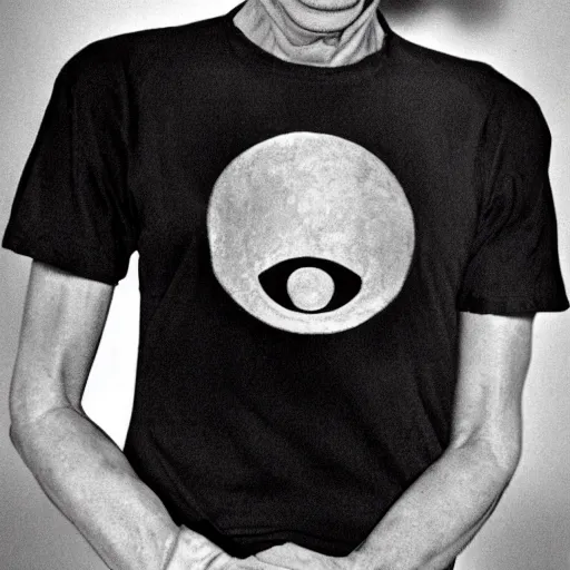 Image similar to david bowie wearing a yin - yang daoism dao symbol shirt, tarkofsky style