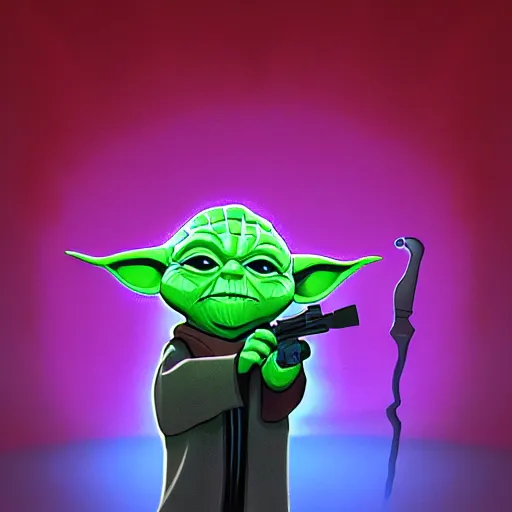 Prompt: yoda illustration by genndy tartakovsky, backlight, dramatic lighting