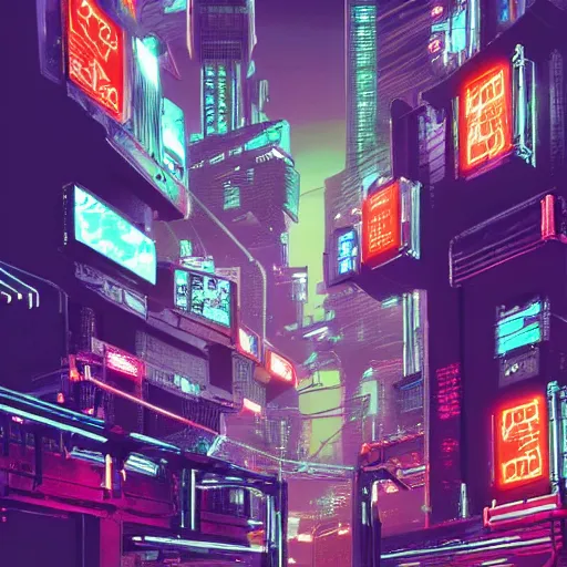 Prompt: a robot uprising, cyberpunk city, futuristic, neon, intricate details