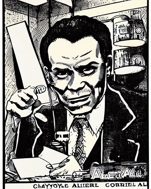 Prompt: Portrait of Uncle Aloysius, Snake Oil salesman, The Spirit of the Bull Run, corporate portrait art by Jack Kirby