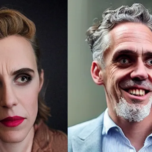 Prompt: “ jordan peterson dressed as a woman ”