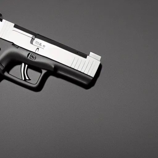 Image similar to Octane render of a Glock 18 against a white background, 4k, ultra HD