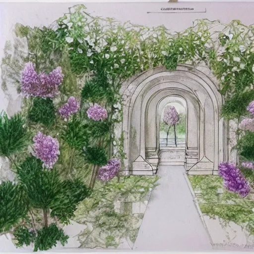 Prompt: delicate marble white garden on paper floating puffy vines botanical 1 9 2 0 herbarium botanic watercolors river ocean coastile rain iridescent 8 k wide angle realistic shaded fine details, artstation italian rainbow colonnade oak pinecone gardena architecture pompeii