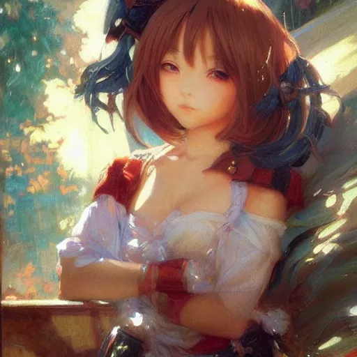 Prompt: cute anime girl portraits, chibi art, anime, painting by gaston bussiere, craig mullins, j. c. leyendecker