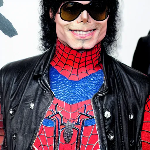 Prompt: michael jackson as spider - man