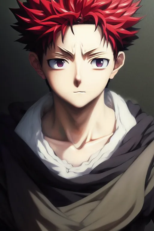 Image similar to baroque oil painting full body portrait character concept art, anime key visual of killua zoldyck, symmetrical finely detailed perfect face studio lit directed gaze, trending on pixiv fanbox, painted by greg rutkowski makoto shinkai takashi takeuchi studio ghibli