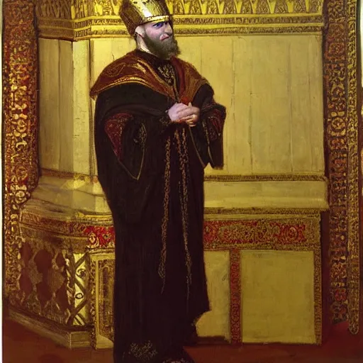 Image similar to painting of a byzantine emperor by john - joseph benjamin constant