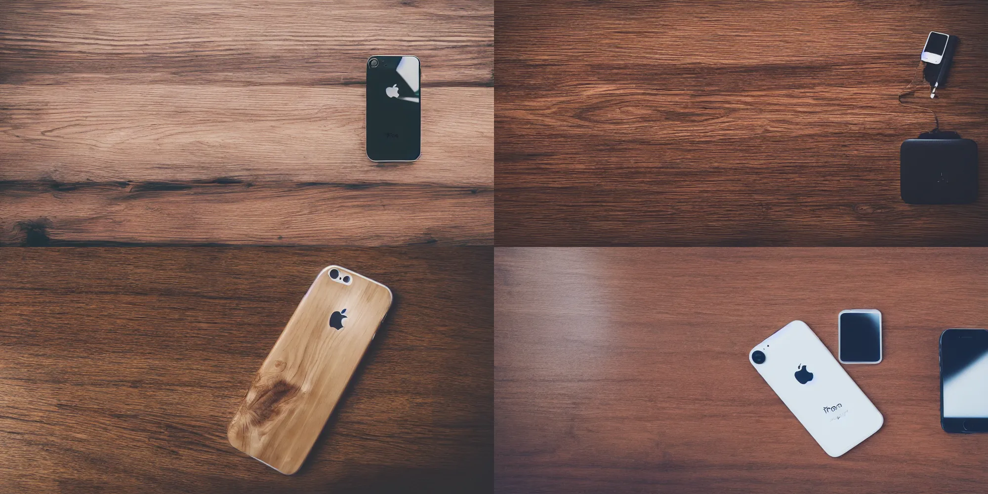 Prompt: iPhone sitting on wooden table curated photo on Unsplash