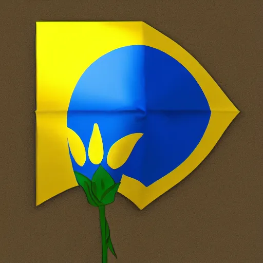 Prompt: concept art of ukraine flag with flower