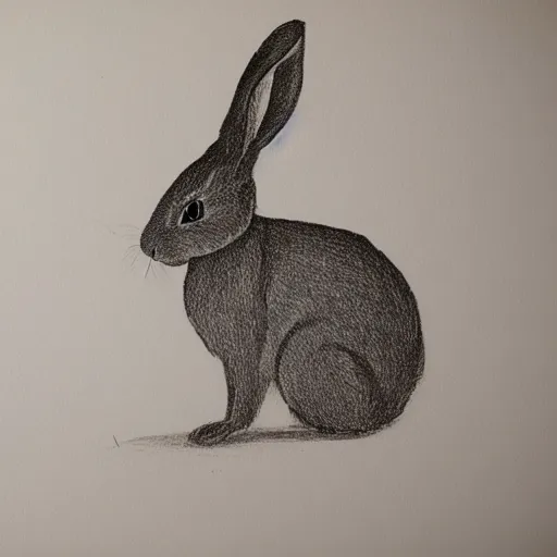 Image similar to a one line drawing of a rabbit