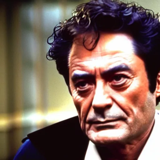 Prompt: Columbo is snubbed by a killer played by Robert Downey junior