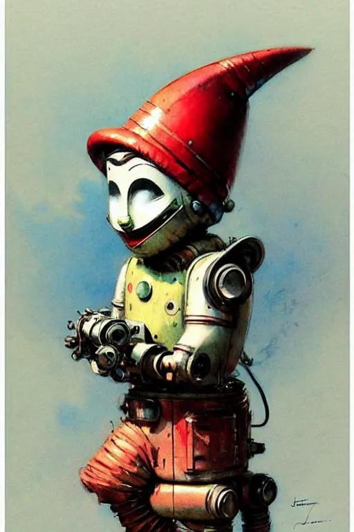 Image similar to adventurer ( ( ( ( ( 1 9 5 0 s retro future robot android knome clown. muted colors. ) ) ) ) ) by jean baptiste monge!!!!!!!!!!!!!!!!!!!!!!!!! chrome red