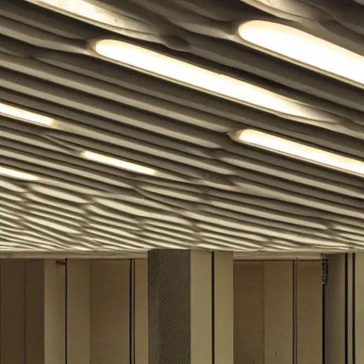 Image similar to noisy photograph of a small liminal underground houses, office ceiling panels, retrofuturism, brutalism, staggered terraces, minimalist, cinematic, soft vintage glow