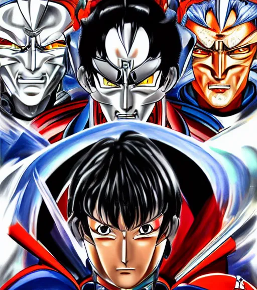 Prompt: go nagai ishikawa ken style manga anime super robot portrait detailed painting rendering realistic 3d hd key visual official media with frank Miller Alex Ross ito junji giger style trending