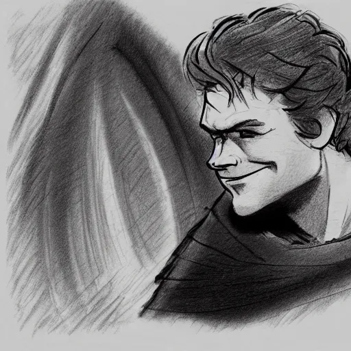 Image similar to milt kahl sketch of seth rogen as anakin skywalker in star wars episode 3