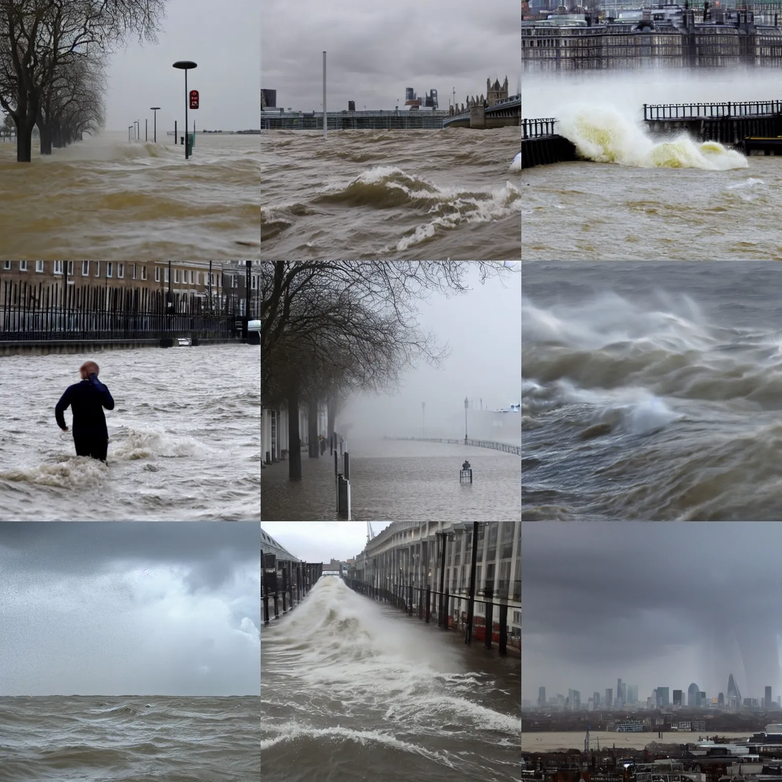 Prompt: a storm surge in london