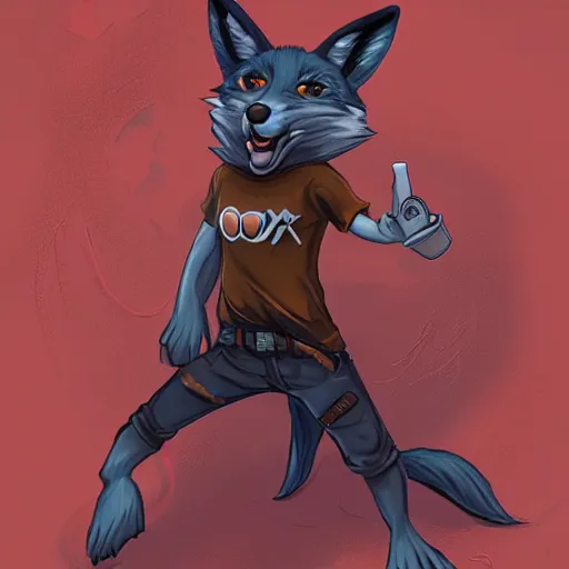 Prompt: A fox wearing a t-shirt and jeans, trending on FurAffinity, energetic, dynamic, digital art, highly detailed, FurAffinity, digital fantasy art, FurAffinity, favorite