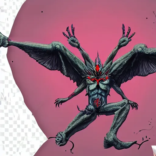 Image similar to 4K headshot of mothman with defined arms and open hands and bloody clothes with giant mandala wings , intricate face , flawless anime cel animation by Kentaro Miura, psychedelic , highly detailed upper body , professionally post-processed , beautiful, scary, symmetry accurate features, epic, octane rendered, anime masterpiece, accurate