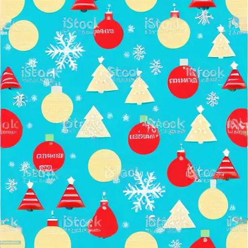 Prompt: christmas wrapping paper, vector art,