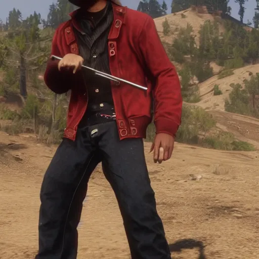 Image similar to Eminem in red dead redemption 2 4k detail