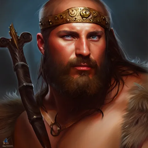 Prompt: a _ fantasy _ style _ portrait _ painting _ of _ barbarian _ oil _ painting _ unreal _ 5 _ daz. _ rpg _ portrait _ extremely _ detailed _ artgerm _ greg _ rutkowski _ greg