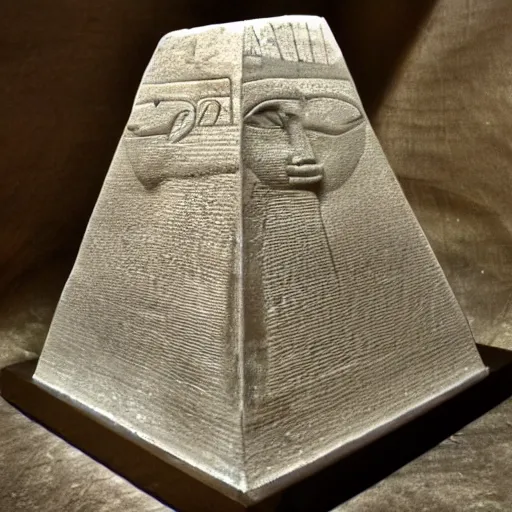 Image similar to egyptian akhnatoon god sculpture pyramid