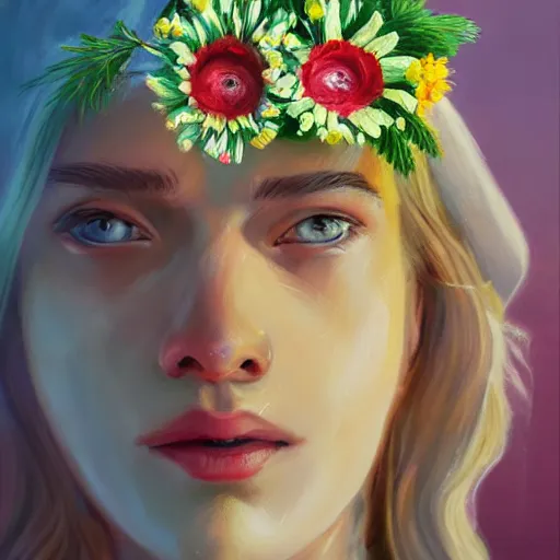 Image similar to midsommar 6, oil painting, ultradetailed, artstation, ultradetailed, digital painting, ultradetailed