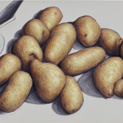 Prompt: a mosh of human - like potatoes doing the mashed potato dance, hyperrealistic, high - res, highly detailed, sketch, painting