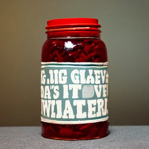 Prompt: a big old jar of I don't give a what