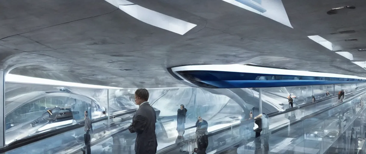 Prompt: Minority Report The Movie, MagLev cars on elevated highways,