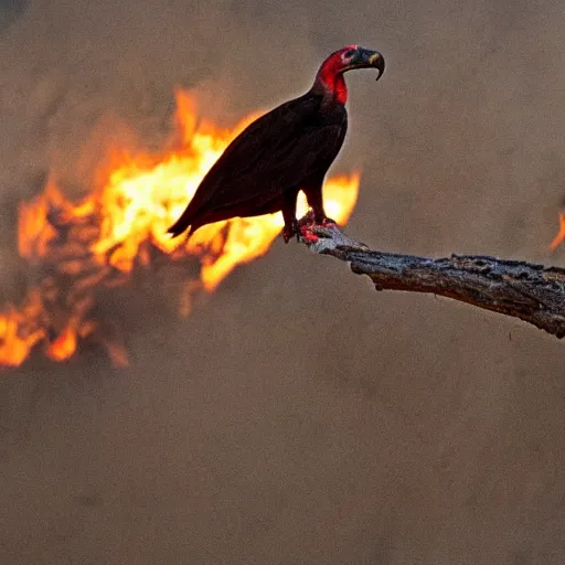 Prompt: When the wind is slow, when the fire's hot The vulture waits to see what rots,