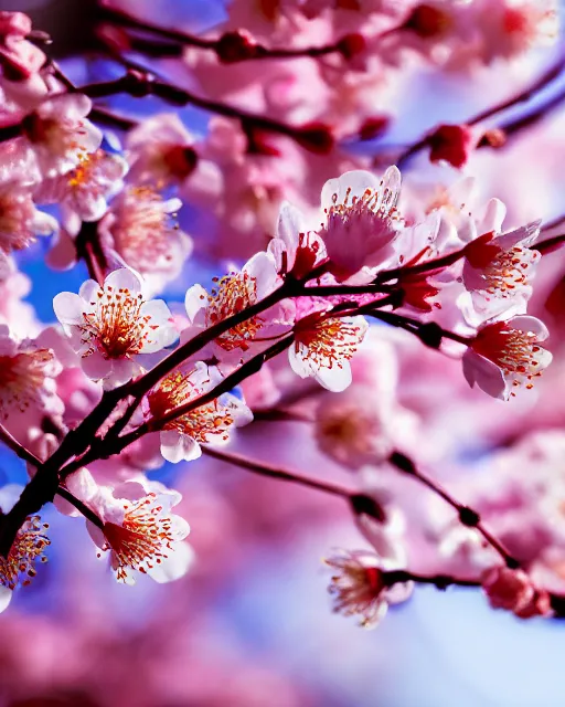 Image similar to hyperrealist highly intricate neo-baroque cherry blossoms soft daylight 8k high angle shallow depth of field