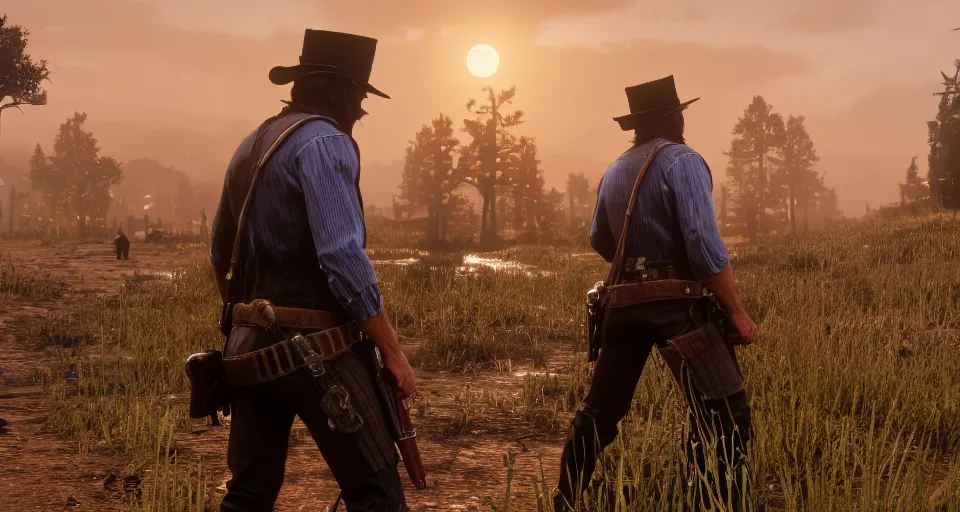 Image similar to red dead redemption 2, high detailed, 4 k, screenshot