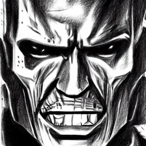 Image similar to pencil sketch of the rock as terminator ( 1 9 8 4 )