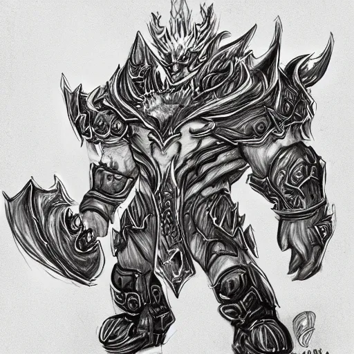 Image similar to a sketch of ragnaros