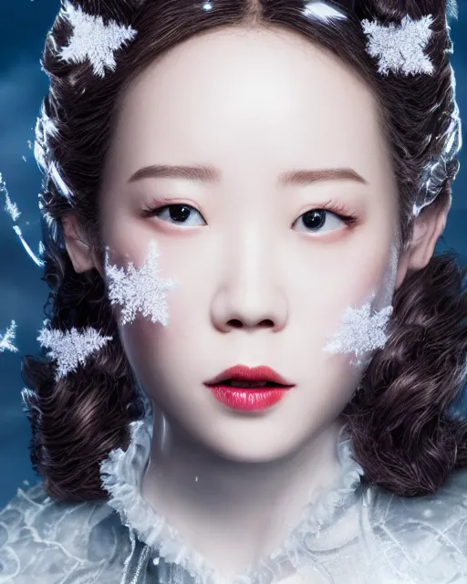 Prompt: Yuqi luo as milady de winter, styling by Tom Eerebout & Sandra Amador, clear makeup, clean hair, dry skin, clear skin, airbrushed, bright eye makeup, warrior body, photo by mario testino, 8k octane render, cinematic, hyper detailed, micro details, insanely detailed, trending on artstation, concept art