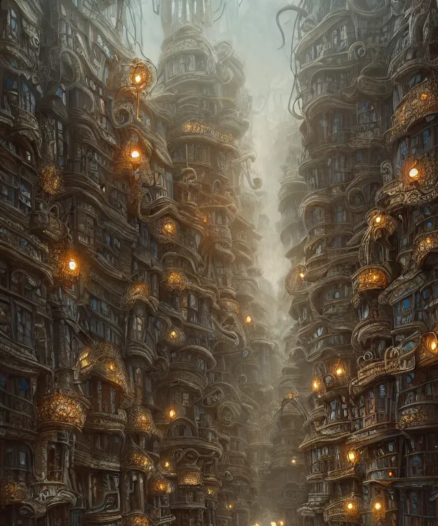 Image similar to street view of a city made of tentacles, fantasy, intricate, elegant, highly detailed, digital painting, artstation, concept art, matte, sharp focus, illustration, art by keith thompson and christopher lane