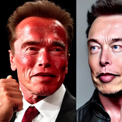 Image similar to body of arnold schwarzenegger with the head of elon musk