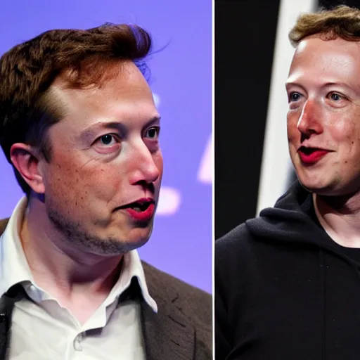 Image similar to elon musk and mark zuckerberg, one on each side, fighting over an iphone