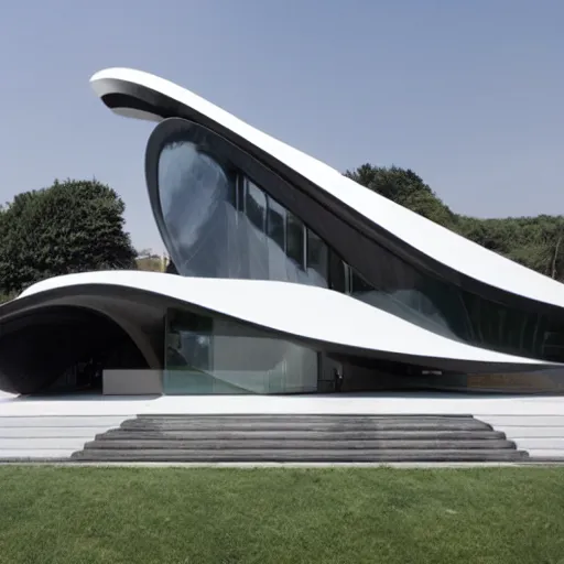 Image similar to house designed by zaha hadid