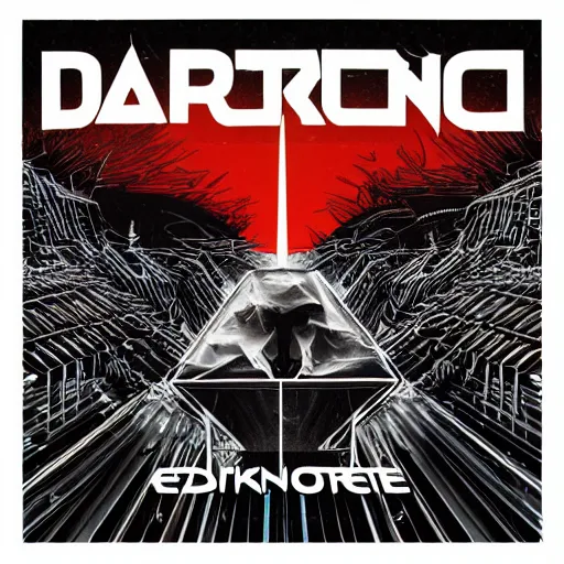 Image similar to amazing electronica darksynth vynil album cover graphic design,