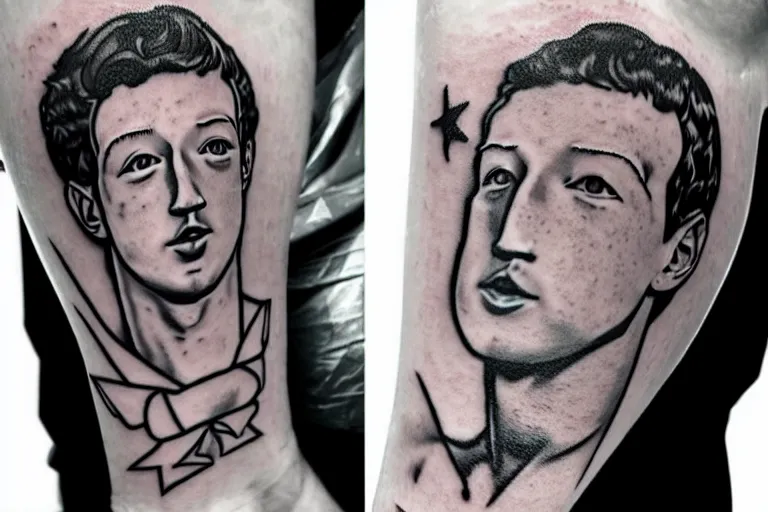 a tattoo of mark zuckerberg  Stable Diffusion  OpenArt