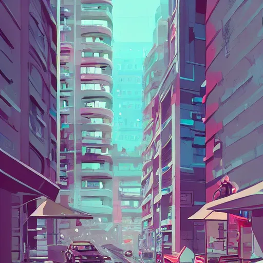 Prompt: urban city by james gilleard