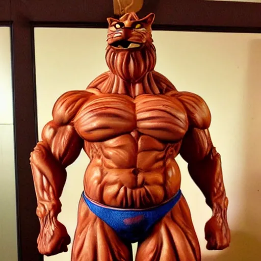 Prompt: garfield muscular garfield, epic pose, vivid details