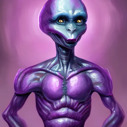 Image similar to purple alien, digital painting, ultradetailed, artstation, oil painting, ultradetailed, artstation