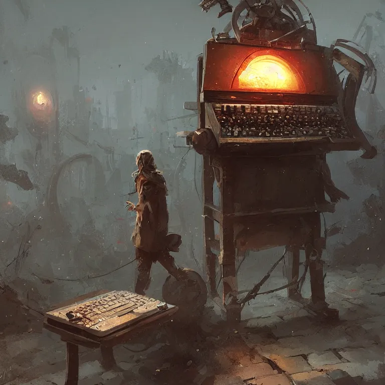 Image similar to ancient slavic computer machine by greg rutkowski