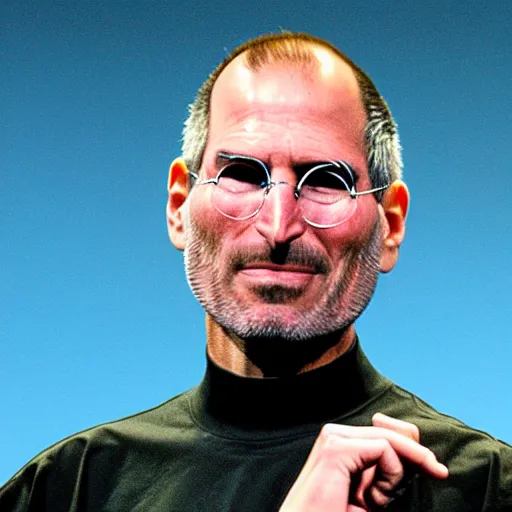 Prompt: Steve Jobs demos failed product iTopHat (2007) HDR Getty