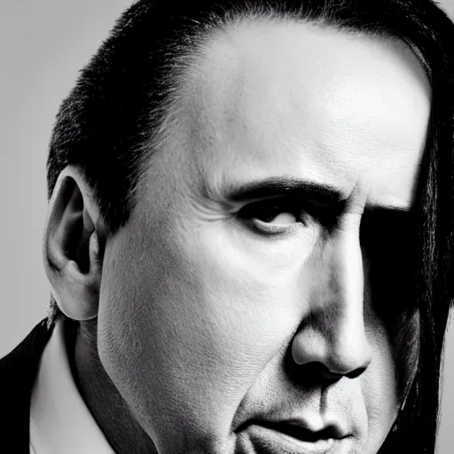 Image similar to nicolas cage headshot headshot even lighting