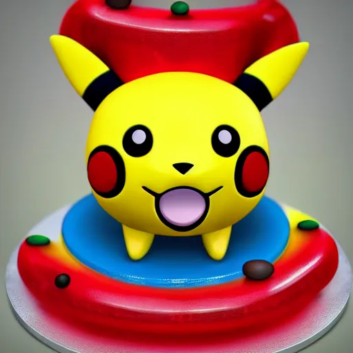 Image similar to pokemon happy birthday cake, realistic, highly detailed 8 k, 4 k, trending artstation