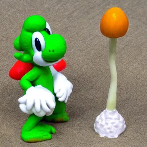 Image similar to yoshi eat mushroom